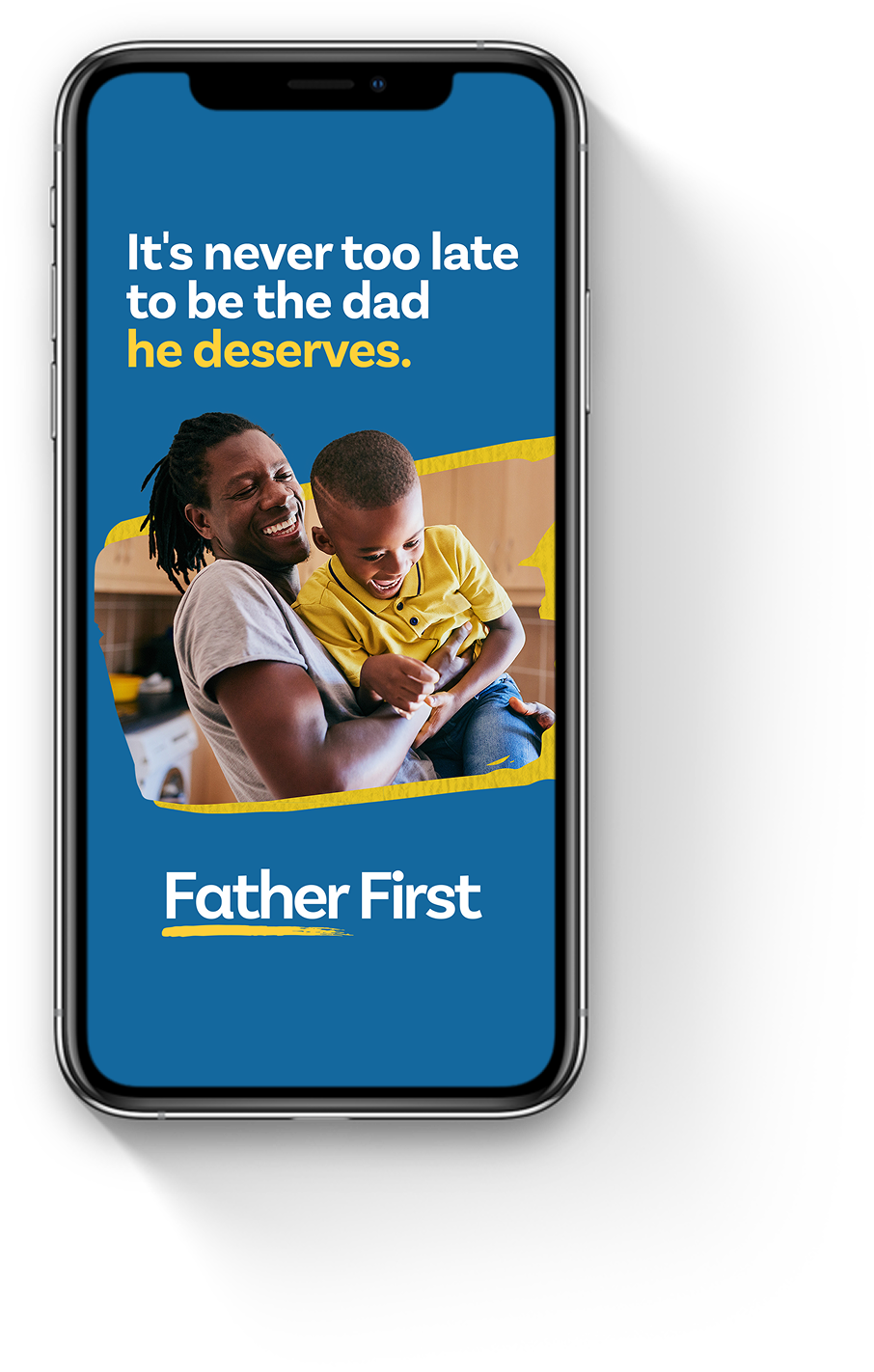 iPhone ad with dad and son