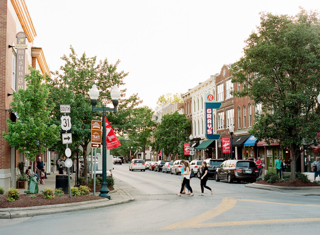 Picture showing historical downtown Franklin, Tennessee.
